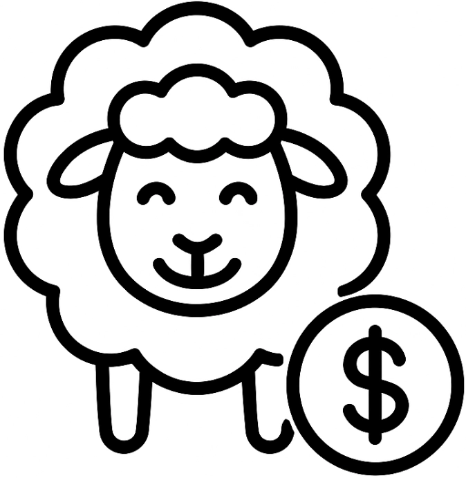 Sheep with money
